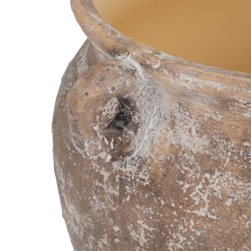 13" Textured Stoneware Jug Planter, Brown image number 4