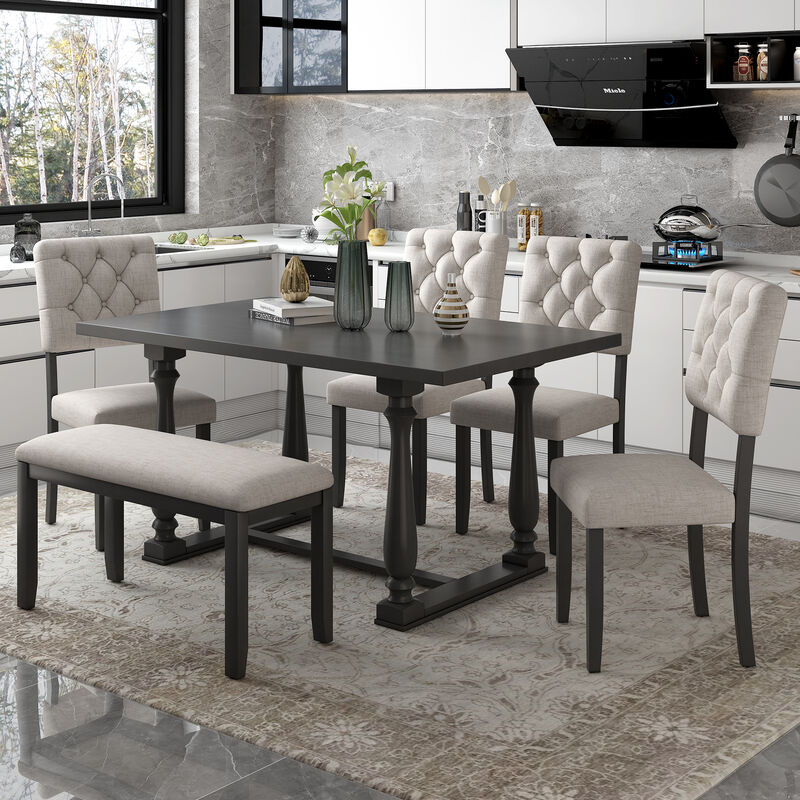 Merax 6-Piece Dining Table and Chair Set