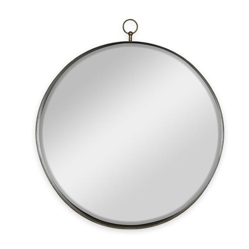 HomeRoots 34" Gold Round Iron Framed Accent Mirror image number 0