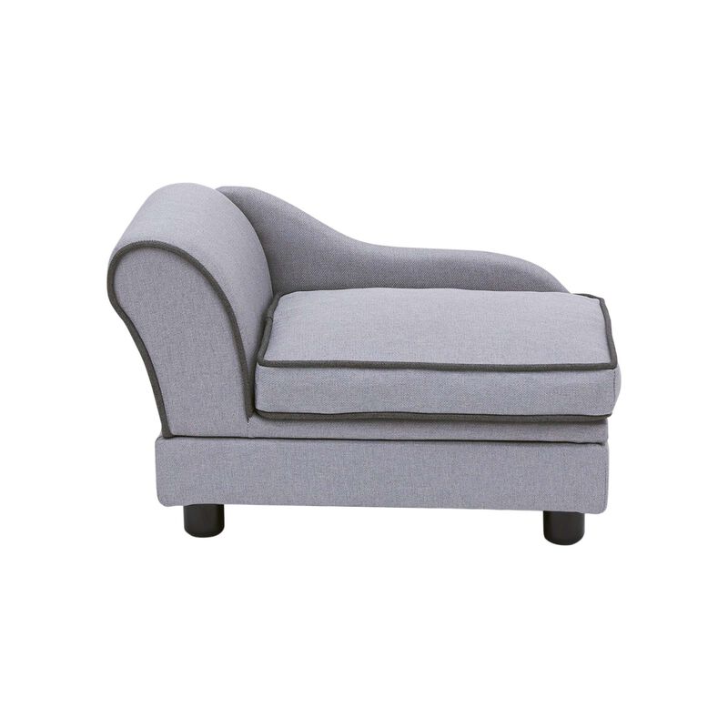 Teamson Pets Ivan Linen Pet Sofa with Storage & Washable Cover, Light Grey image number 1