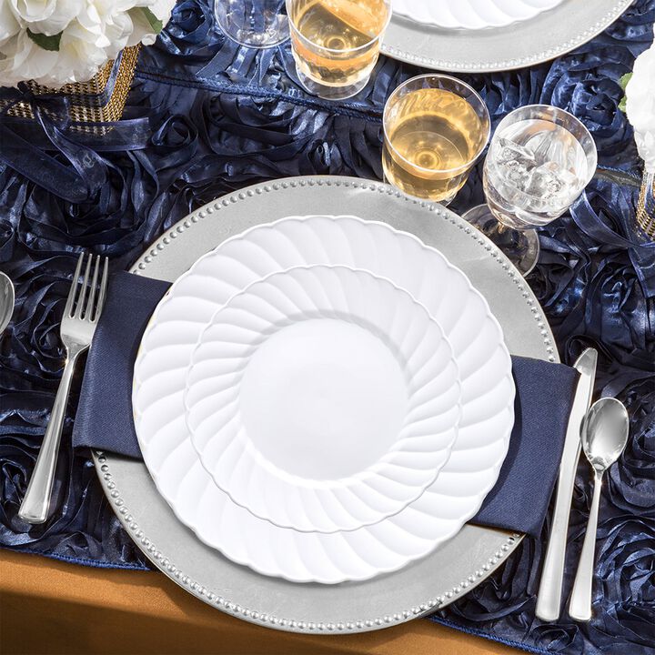 White Flair Plastic Wedding Value Set (72 Sets)