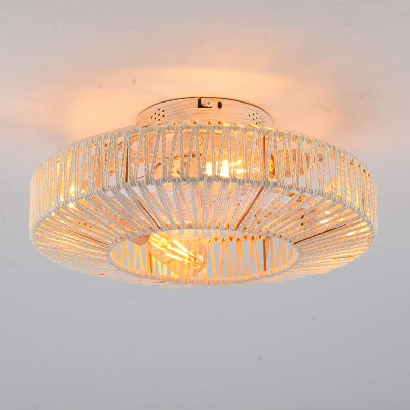 Low Profile Caged Ceiling Fan with Light and Remote Control image number 7