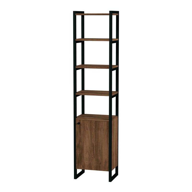 Butler Specialty Drake 73 Narrow Walnut Bookcase with Storage, Medium Brown