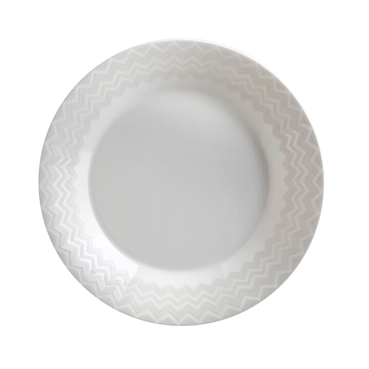Soup Plates ZIG ZAG WHITE Set of 6, diam. 8.66"