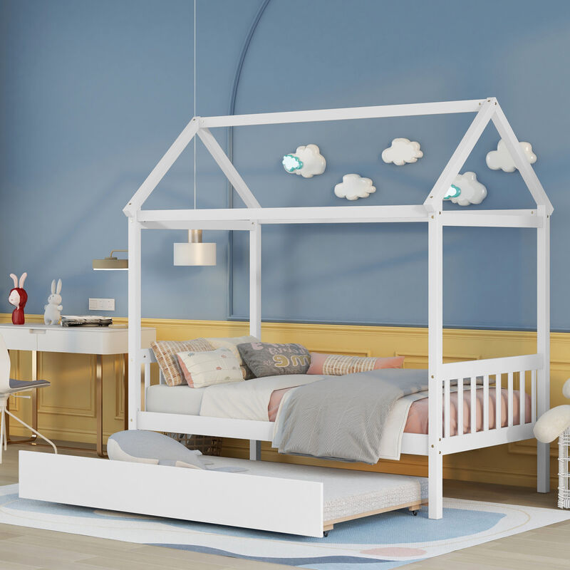 House Twin Bed with Trundle