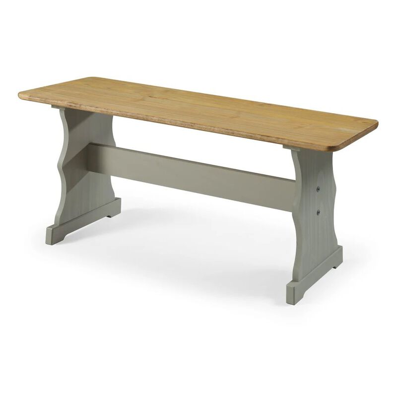 OS Home and Office Furniture Solid Pine Corner Dining Booth in Corona Gray