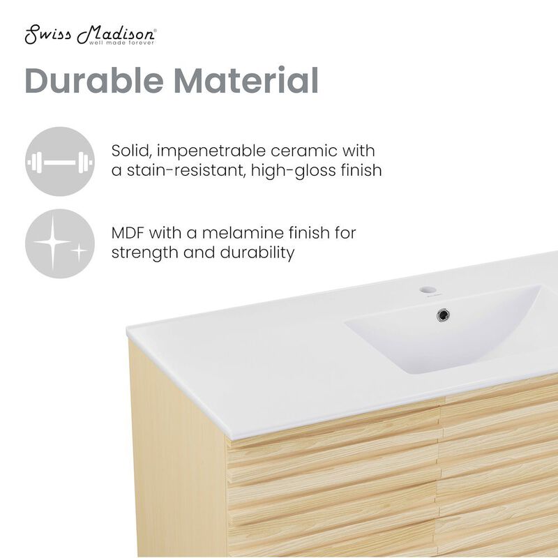 Cascade 48 in. Bathroom Vanity with 3-Hole Ceramic Sink Top image number 3