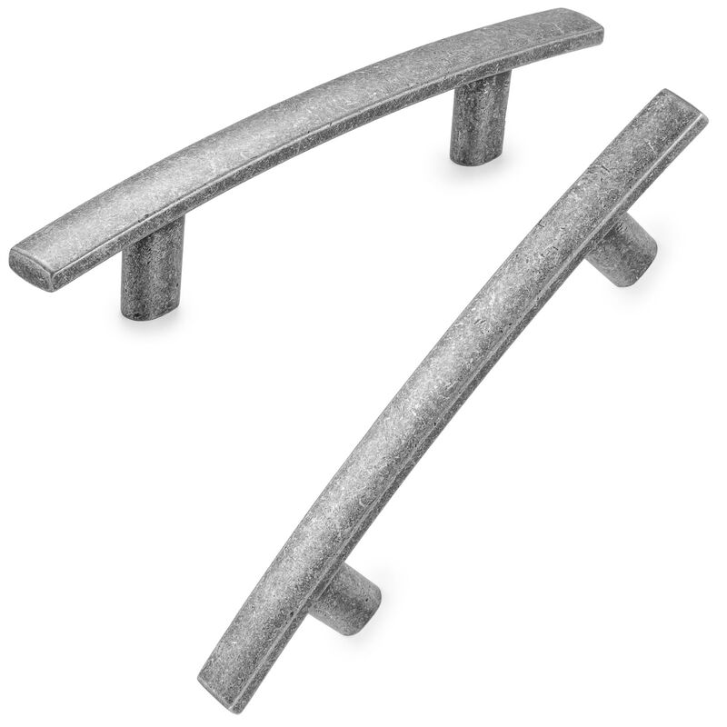KOOFIZO Curved Bar Vintage Cabinet Pull - Antique Iron Arch Handle, 3 Inch/76mm Screw Spacing, 10-Pack Retro Hardware for Kitche