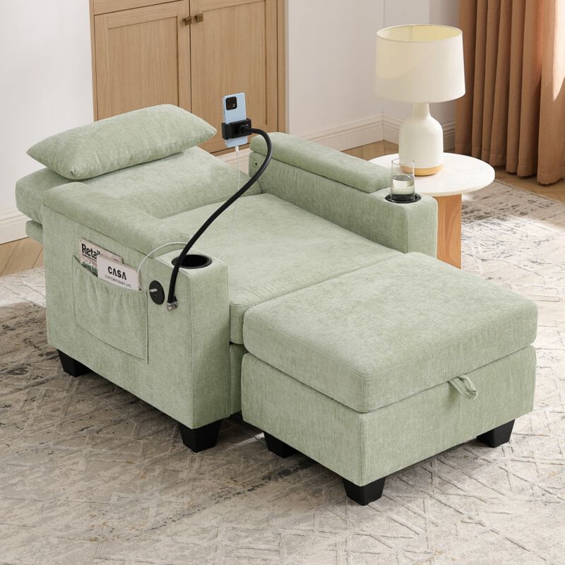 Kurtfo Chenille Accent Chair Set image number 2