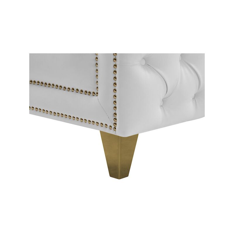 Meridian Furniture Michelle White Vegan Leather Loveseat