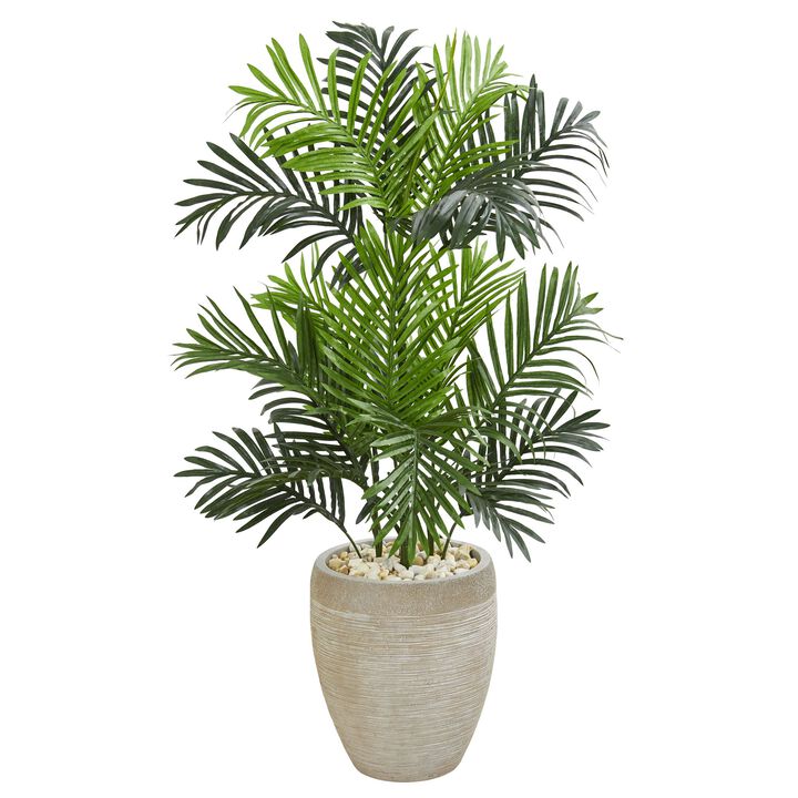 HomPlanti  Paradise Palm Artificial Tree in Sand Colored Planter