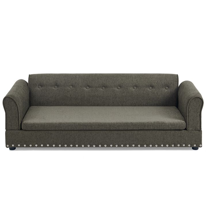 55 Inch Dog Sofa for Medium&Large Dogs, Modern Elevated Dog Sofa Bed with Armrests, Backrest