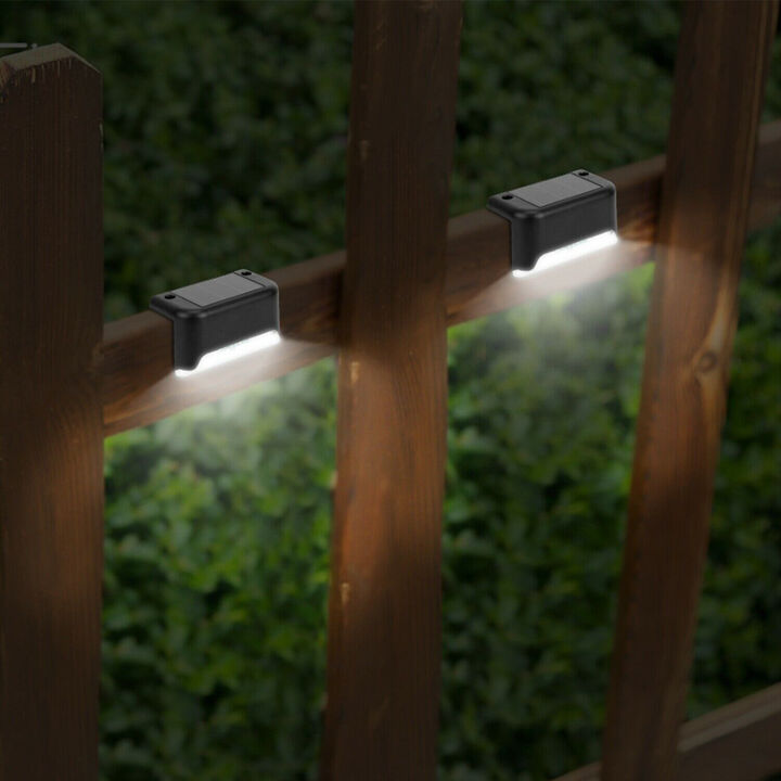 Sowaz Solar Black Fence Stair Rail Garden Light Warm Color 4pk