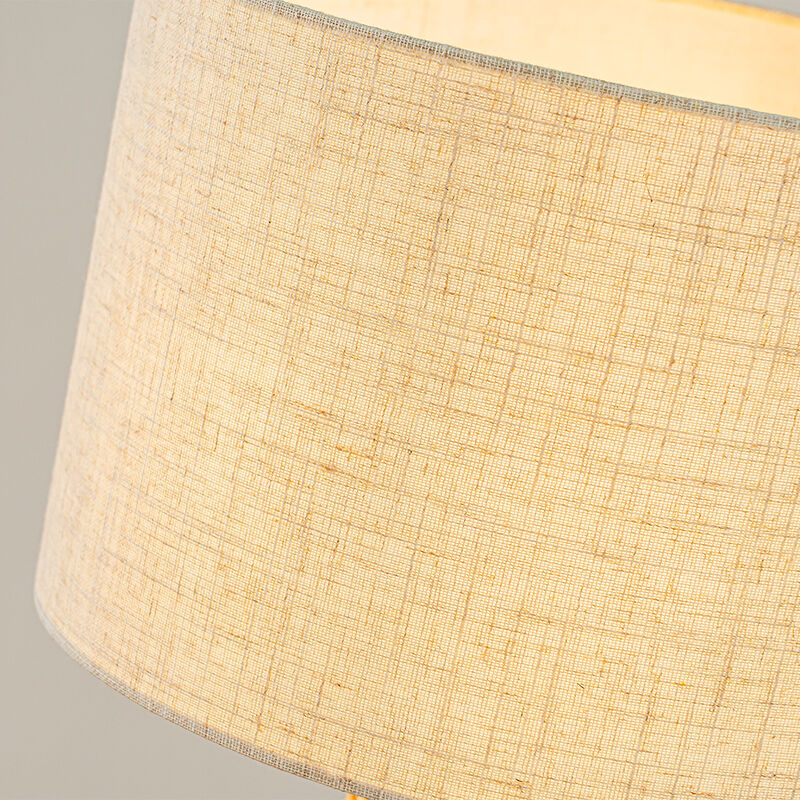 20'' Natural Rattan Bedside Table Lamp Coastal Nightstand Lamp with Classic Beige Fabric Shade for Bedroom, Living Room image number 4