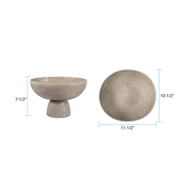 Howard Elliott Textured Blanton Taupe Round Bowl image number 4