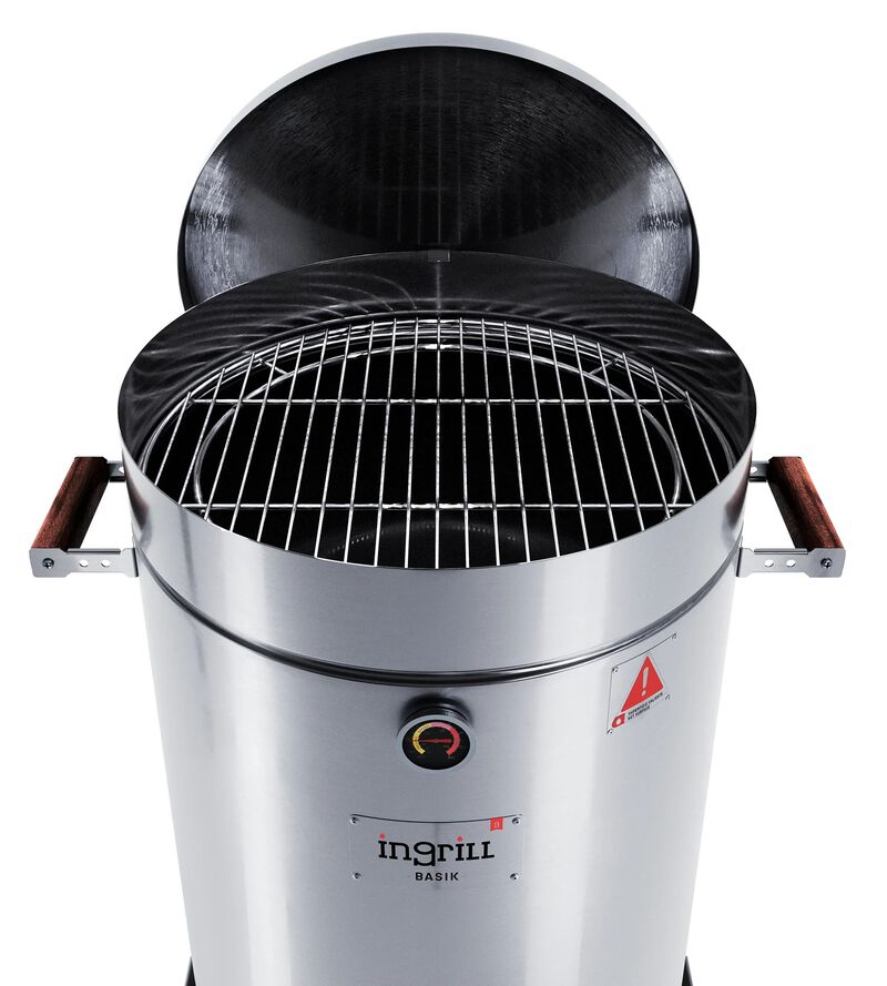 3-in-1 Stainless Steel Smoker Barrel Grill &ndash; Portable Charcoal BBQ with Thermometer, 25 lbs Outdoor Cooking Smoker for Camping, Backyard & Home BBQ INGRILL image number 2