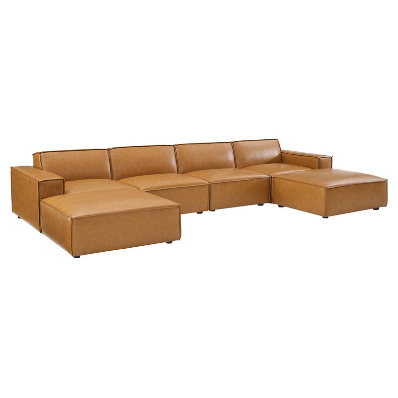 Restore 6-Piece Vegan Leather Sectional Sofa image number 0