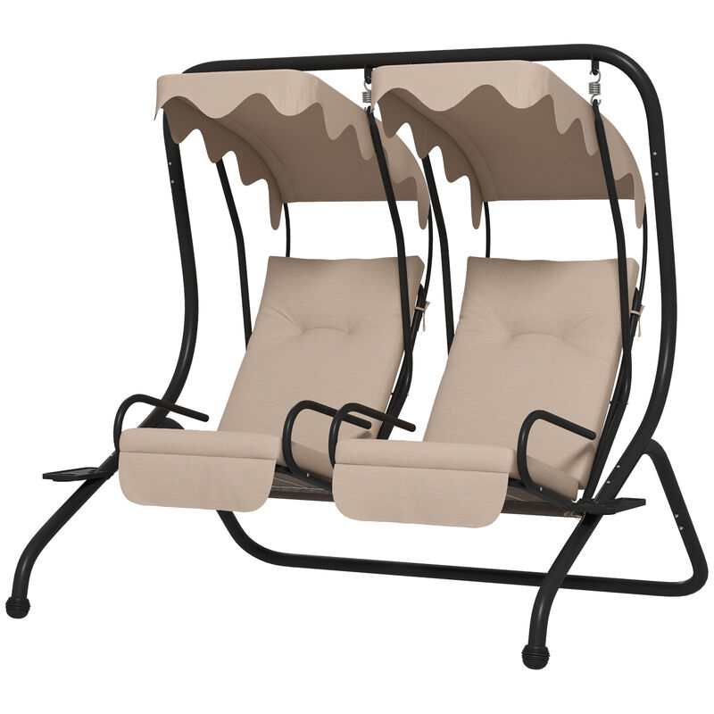 Hivvago Outdoor Swing Bench with Adjustable Canopy image number 0