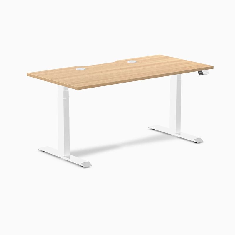 Desky Dual Scalloped Laminate Sit Stand Desk image number 0