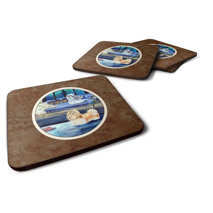 Caroline's Treasures 7082FC Shih Tzu Double Trouble Foam Coasters (Set of 4), 3.5, Multicolor