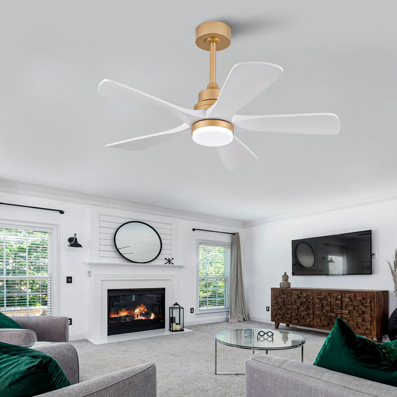 ELEMENT ACE Modern Indoor Ceiling Fan with Dimmable LED Light and Remote Control featuring Energy-Efficient DC Motor image number 1