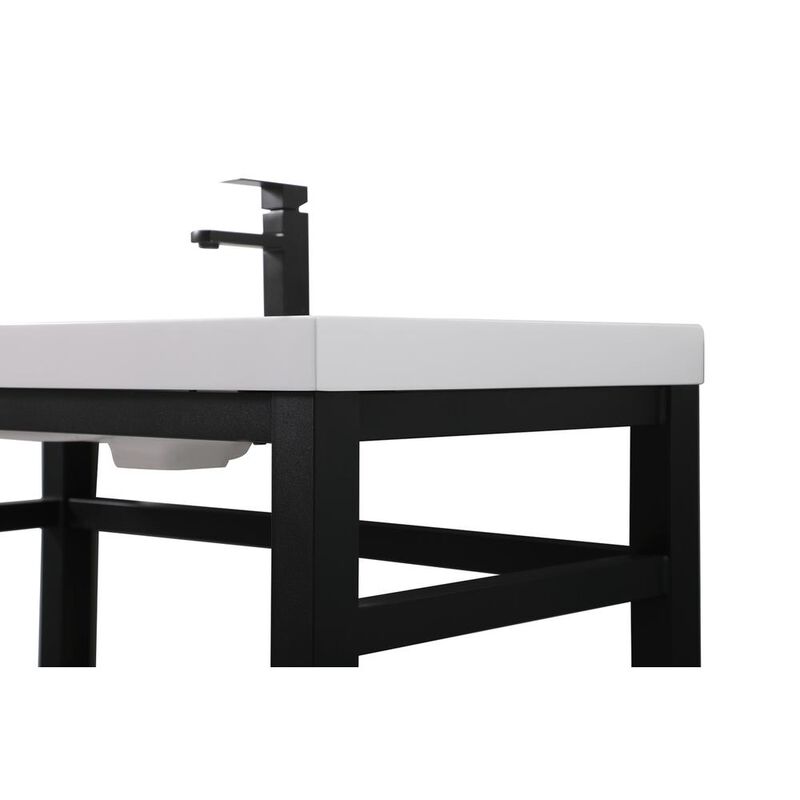 Elegant Kitchen and Bath 42 inch ADA compliant Single bathroom metal vanity in black
