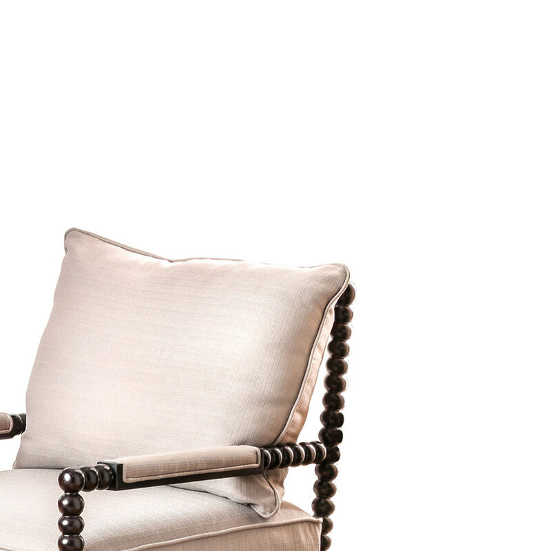 Sybil Contemporary Accent Chair, Beige-Benzara