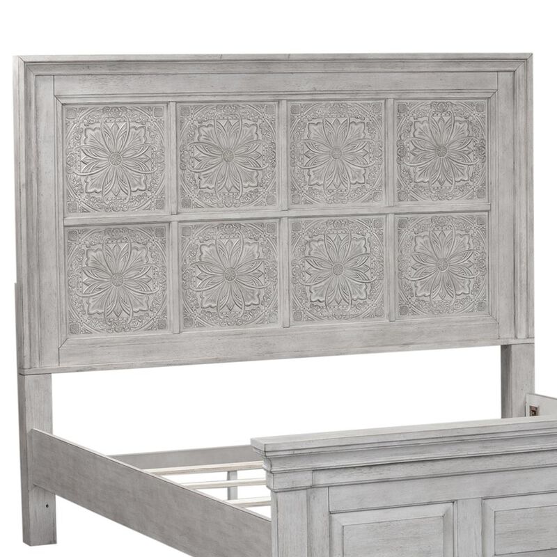 Liberty Furniture Heartland King Decorative Panel Headboard in Antique White w/ Tobacco Top image number 2