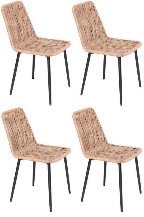 Set of 4 Chairs with Metal Legs