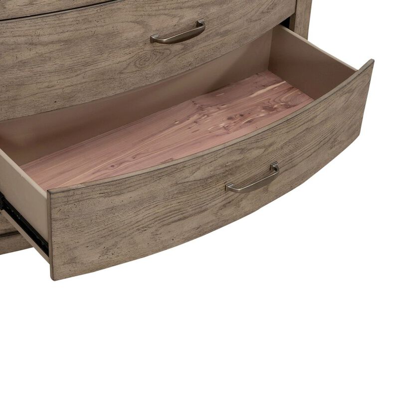 Liberty Furniture Avalon 5 Drawer Chest for Bedroom - Burnished Beige Oak Wood image number 8