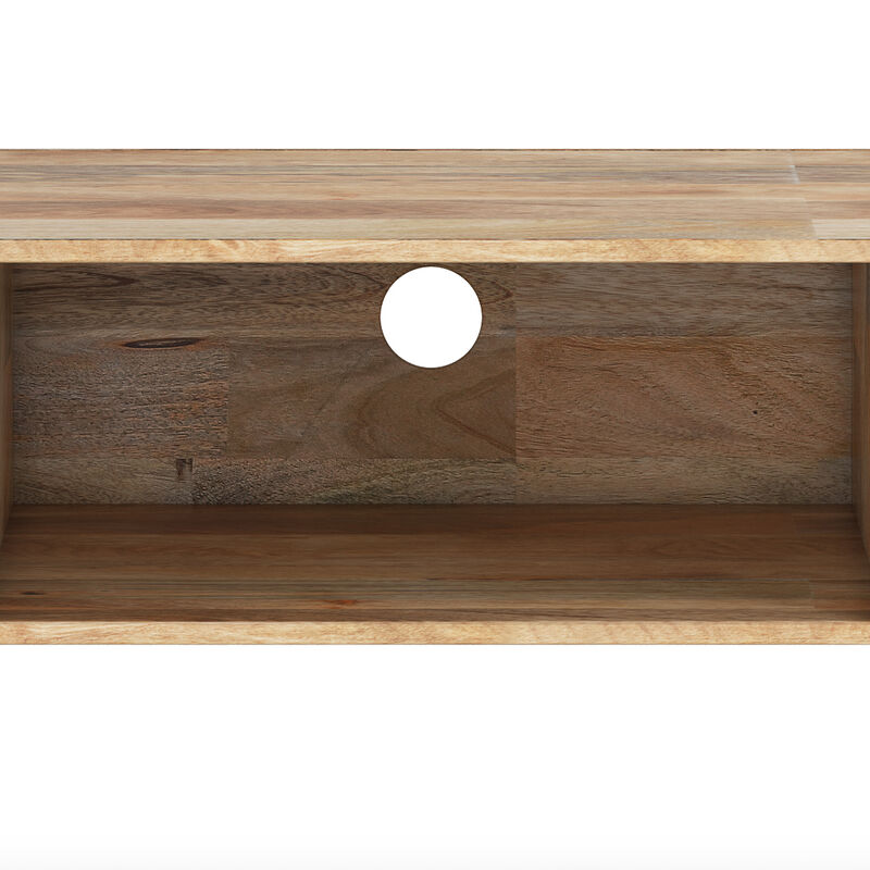 Hunter SOLID MANGO WOOD 68 inch Wide Industrial TV Media Stand in Natural For TVs up to 75 inches