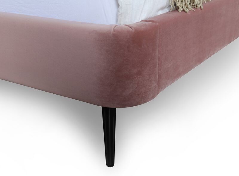 Heather Queen Bed in Blush with Black Legs