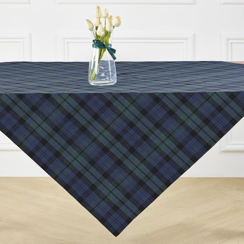 Linen Table Throw - Blackwatch Plaid