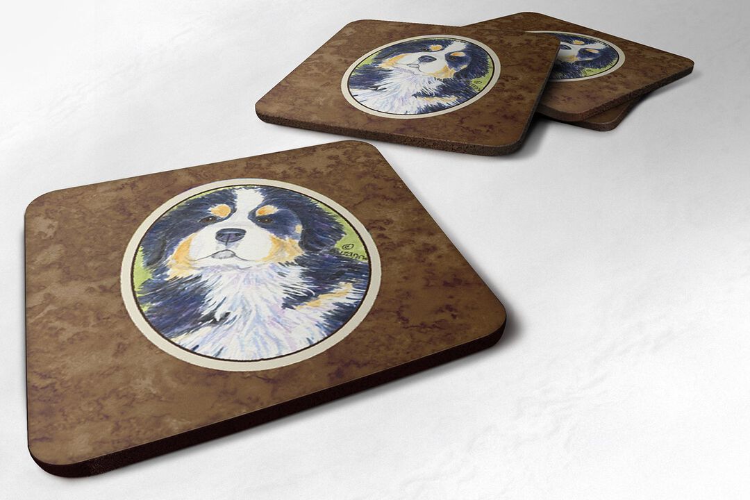Caroline's Treasures SS1059FC Bernese Mountain Dog Foam Coasters (Set of 4), 3.5 H x 3.5 W, Multicolor