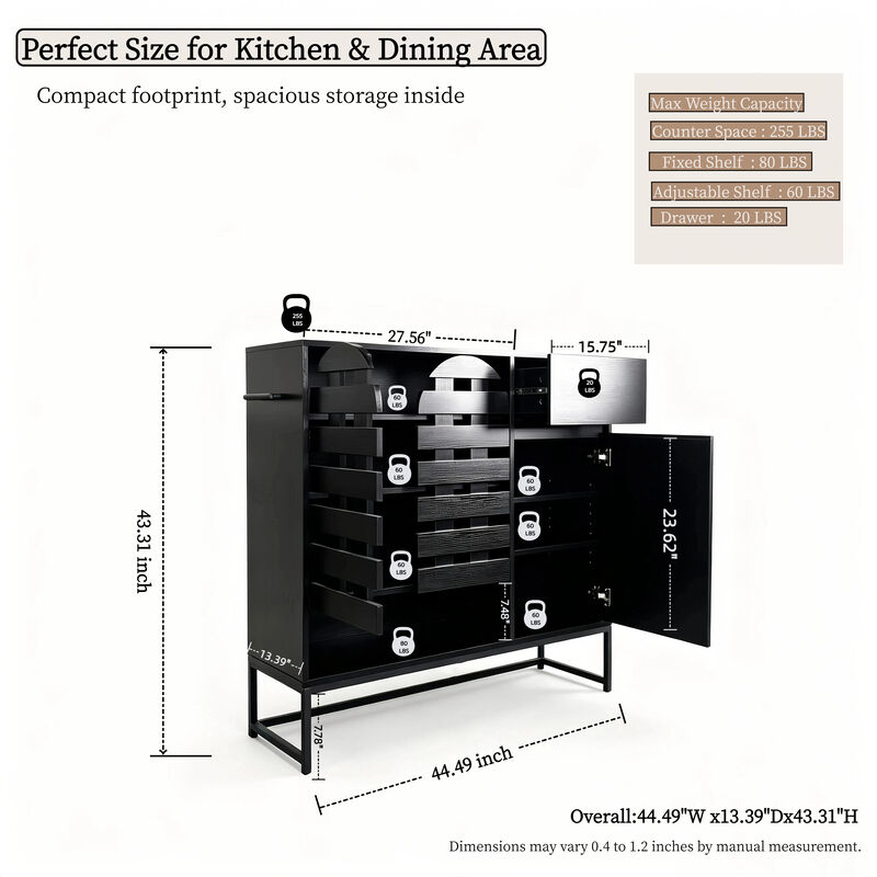 Turzip Woven Door Accent Cabinets Buffet image number 6