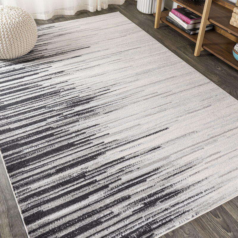 Linear Modern Half Stripe Area Rug