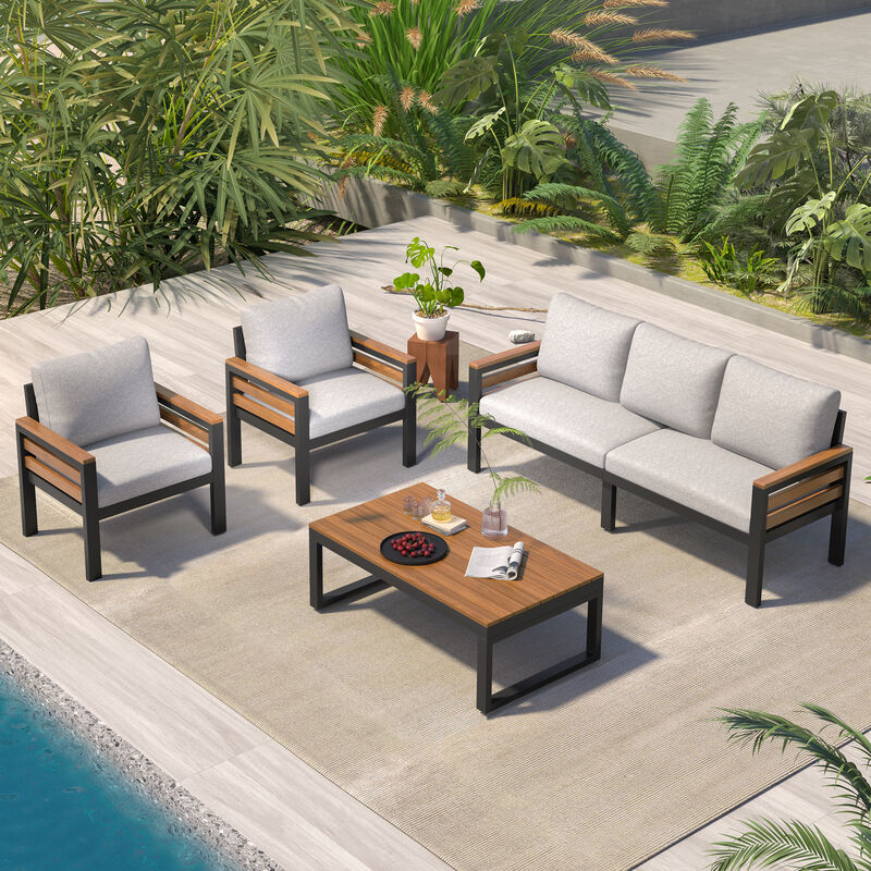 Merax Outdoor Patio Conversation Set Sofa Set for 5 People image number 2