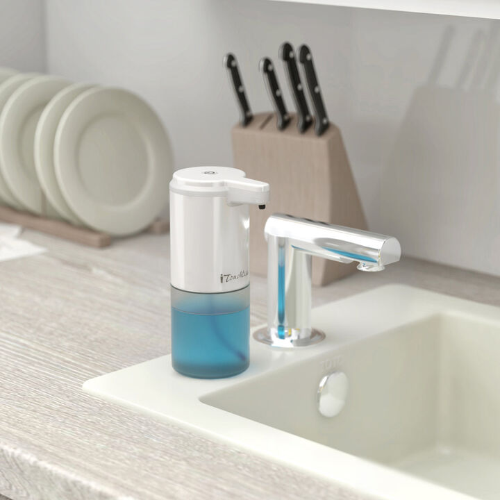 iTouchless iTouchless Ultraclean Stainless Steel Sensor Foam Soap Dispenser 11 oz White
