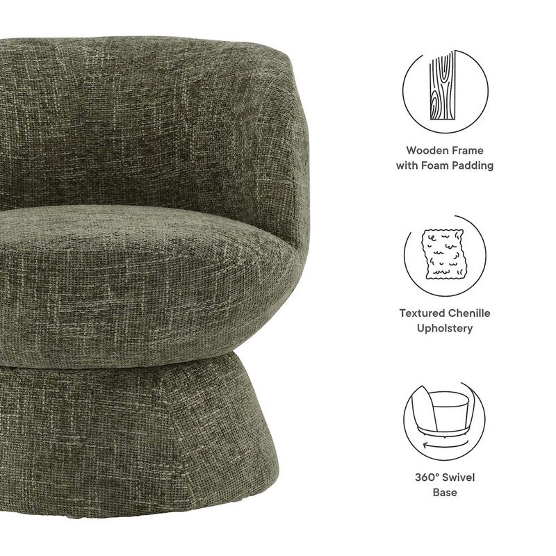 Vesta Chenille Fabric Upholstered Swivel Chair image number 2