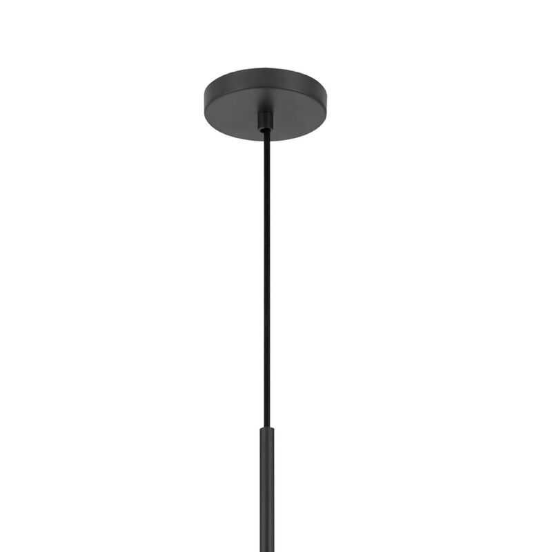 Pendant Light, Bell Style Caged Body with Braided Burlap Rope, Black Metal image number 5