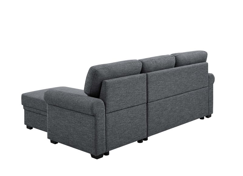 Nalkir 86 Inch Linen Blend Sleeper Sectional Sofa image number 6