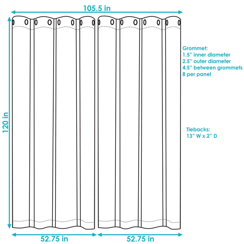 Sunnydaze Indoor/Outdoor Curtain Panel - 52 in x 120 in