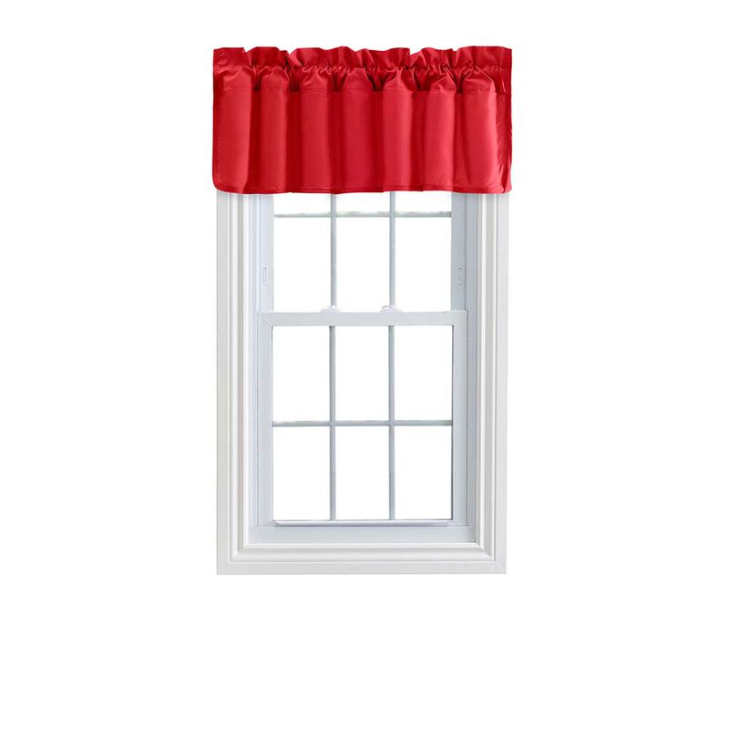 Ellis Stacey 3" Rod Pocket High Quality Fabric Solid Color Window Lined Filler Valance 42"x13" Red
