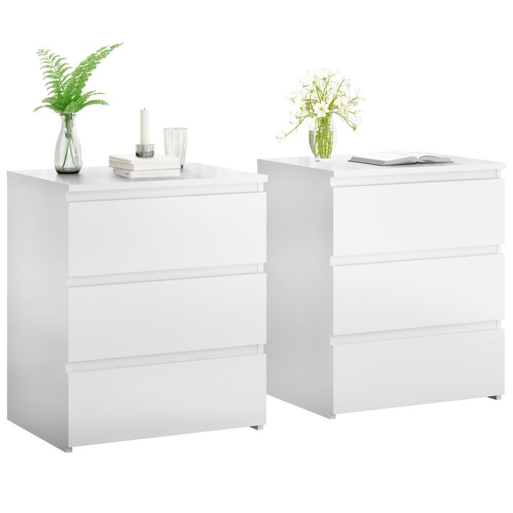 GOODSILO Set of 2 3-Drawer Multi-Functional Storage Units, Versatile Small Dressers, Nightstands, Side Tables, Chests of Drawers for Bedroom, Closet, Home Office, Entryway, Hallway