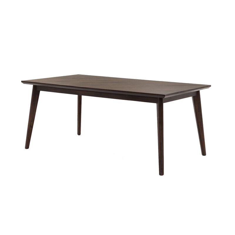 83 Inch Rectangular Mid Century Wooden Dining Table, Brown