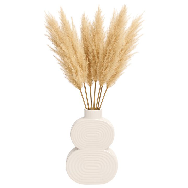 Cer, 10" Stacked Circles Vase