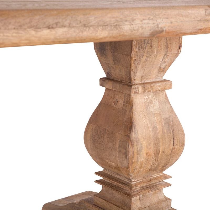World Interiors Pengrove 108-Inch Rectangle Mango Wood Dining Table in Antique Oak Finish image number 4