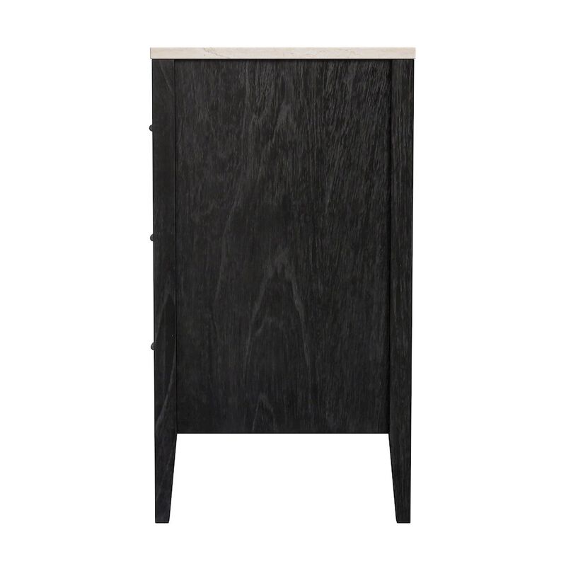 Butler Specialty Averly 32.75 in. W Rectangular Marble and Wood 3 Drawer Chest, Black image number 4