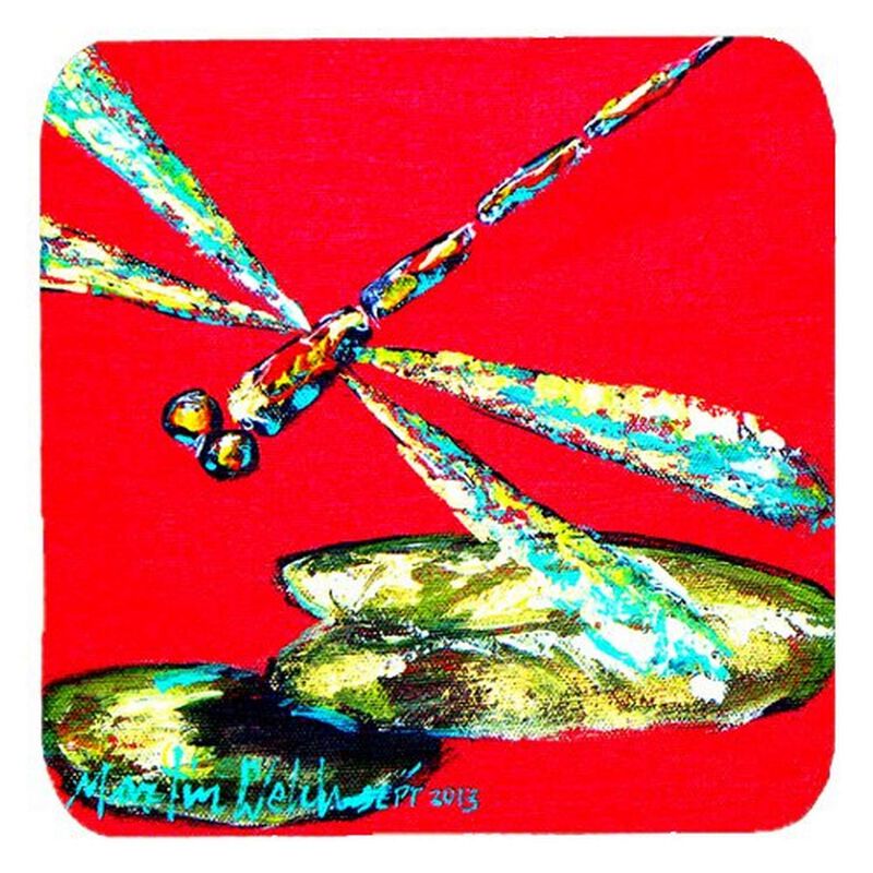 Caroline's Treasures MW1057FC Insect-Dragonfly Shoo-Fly Foam Coasters (Set of 4), 3.5 H x 3.5 W, Multicolor image number 0