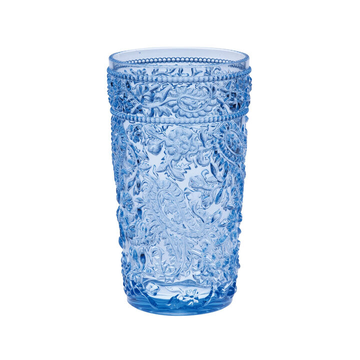 HomeRoots Set of Four Paisley Acrylic Stemless Highball Glass